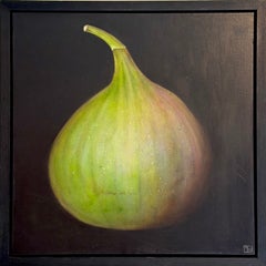 Fig - original still life oil painting - contemporary realism artwork