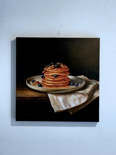 Breakfast, Honey, Original 50 x 50 Oil on Board Still Life Painting