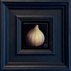 "Pocket Fig" - natura morta originale a olio - opera d'arte in stile realismo contemporaneo