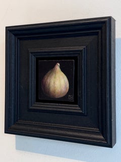"Pocket Fig" - natura morta originale a olio - opera d'arte in stile realismo contemporaneo