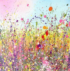 Wild Flowers II dipinto originale di paesaggio astratto