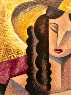Nude original cubism painting