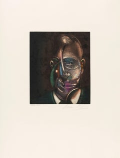 Francis Bacon, Portrait of Michel Leiris, Lithograph in colour, 1990, signed