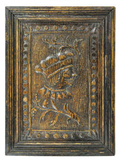 Three English seventeenth century wood carvings.