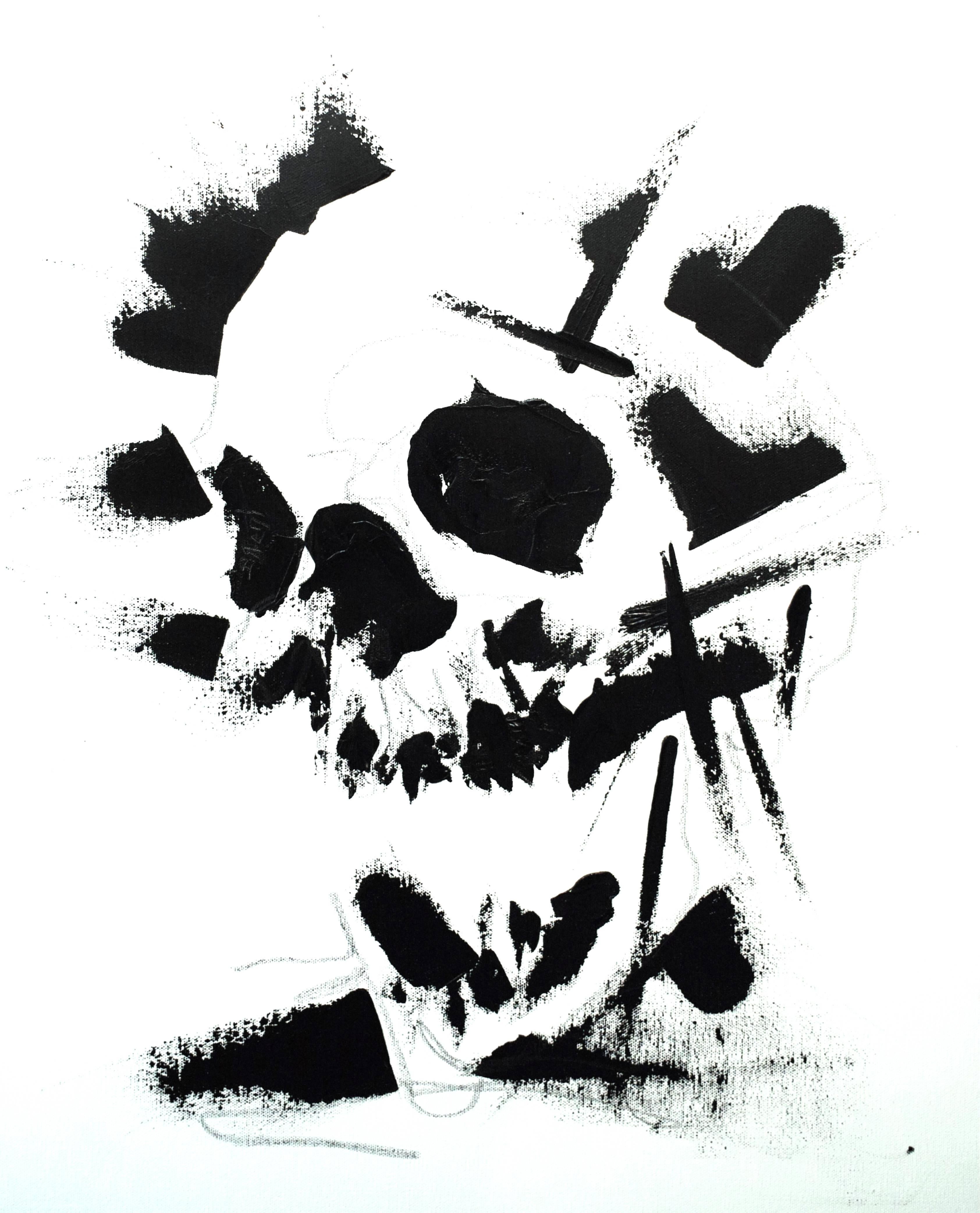 Brent Estabrook Abstract Painting - Skull Study # 12 
