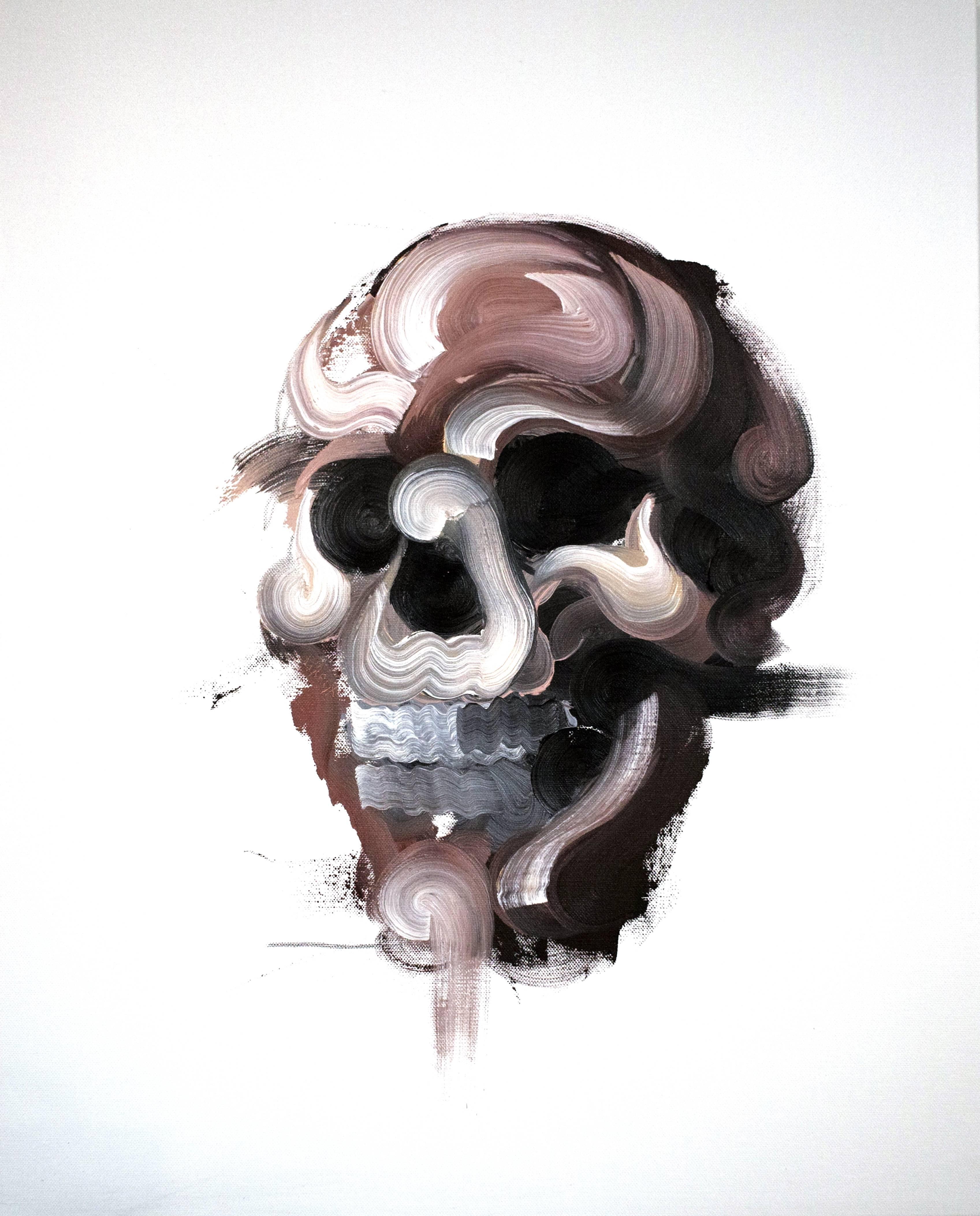 Brent Estabrook Abstract Painting - Skull Study # 16