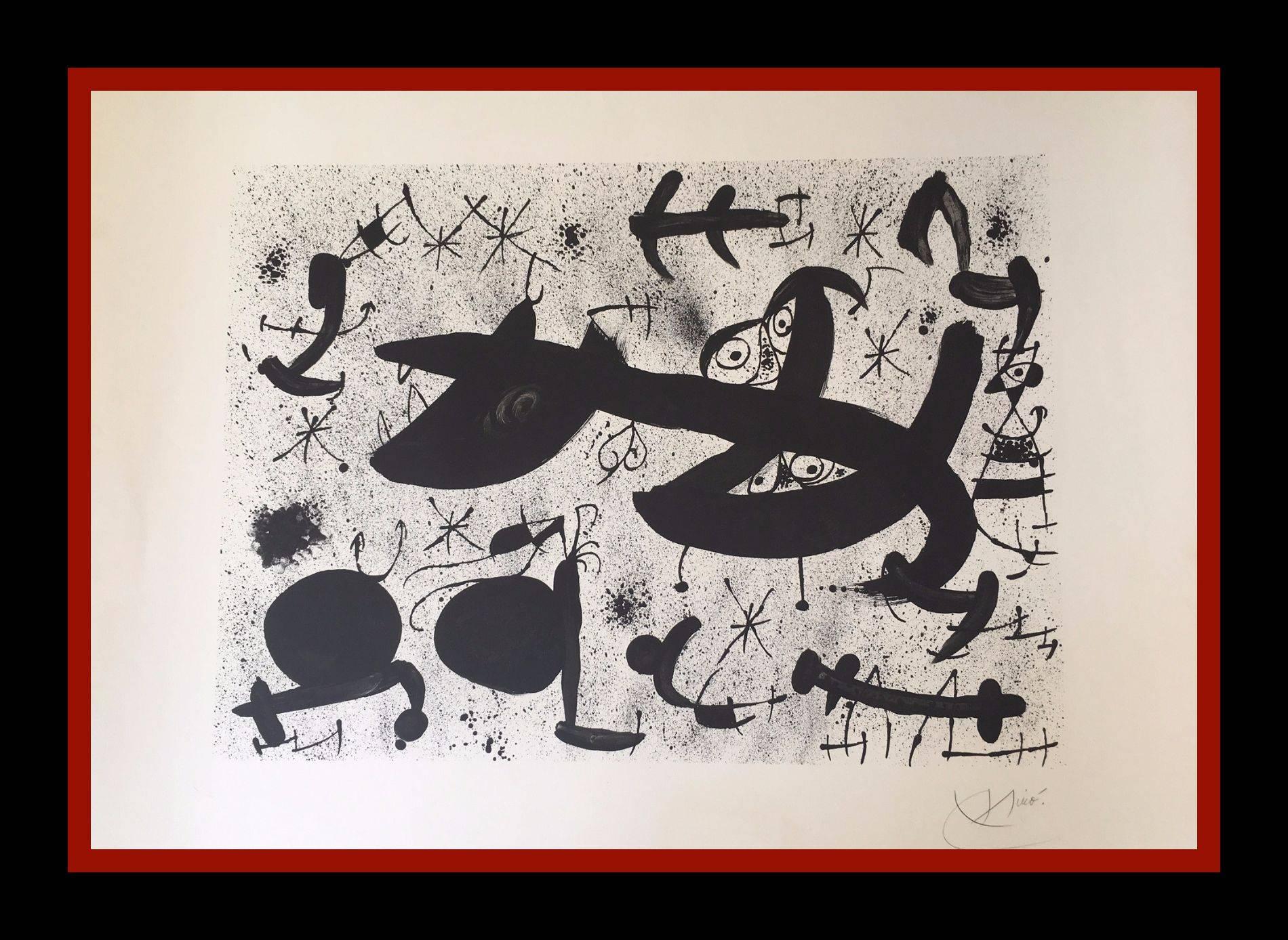 Joan Miró Abstract Print - JIOAN MIRO - LITHOGRAPHY - "HOMENATGE A JOAN PRATS"