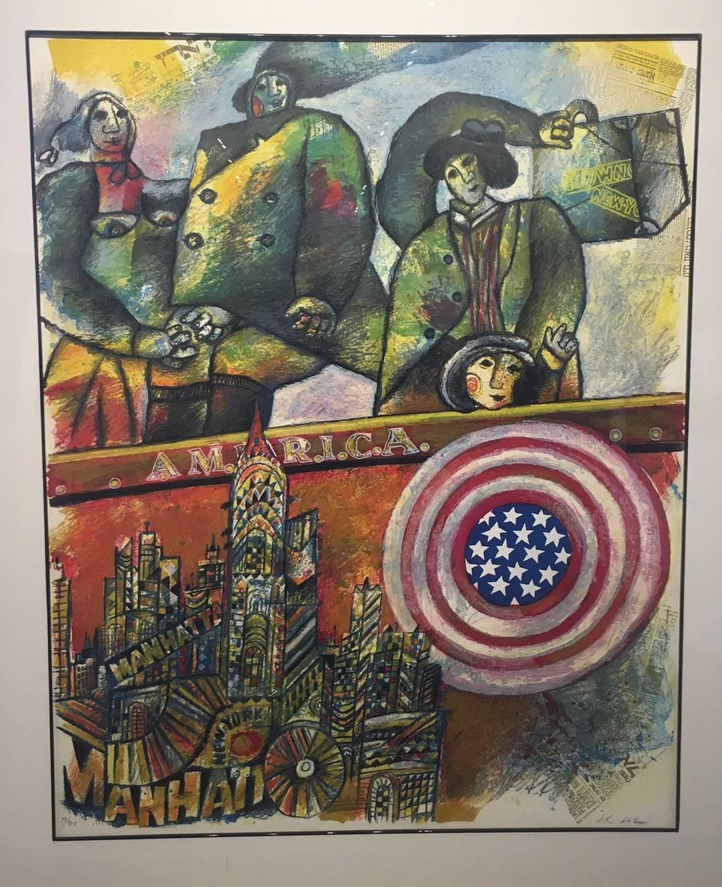 Théo Tobiasse Abstract Print - AMERICA