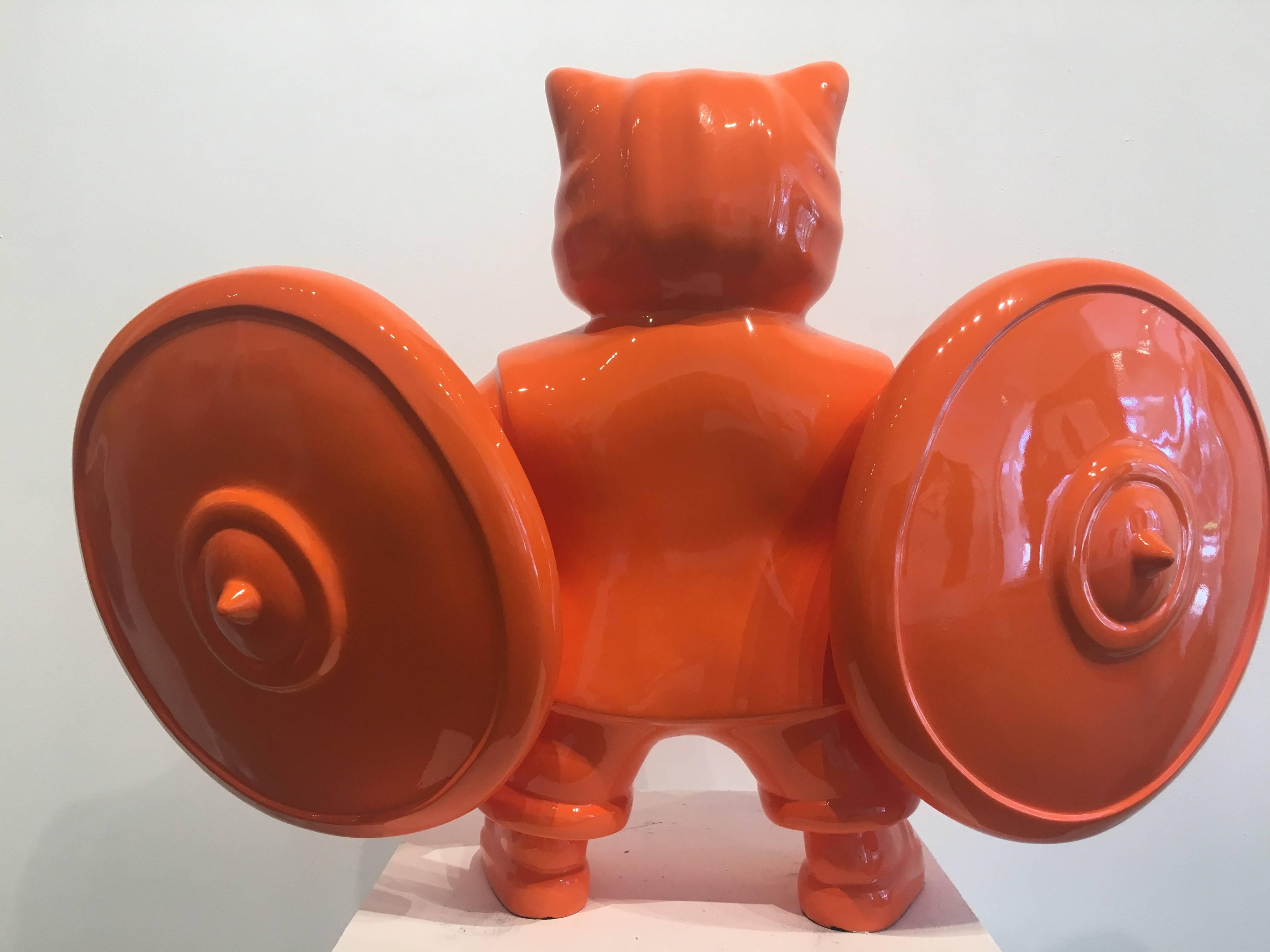 WARRIORCAT ORANGE - Abstract Expressionist Sculpture by HIRO ANDO