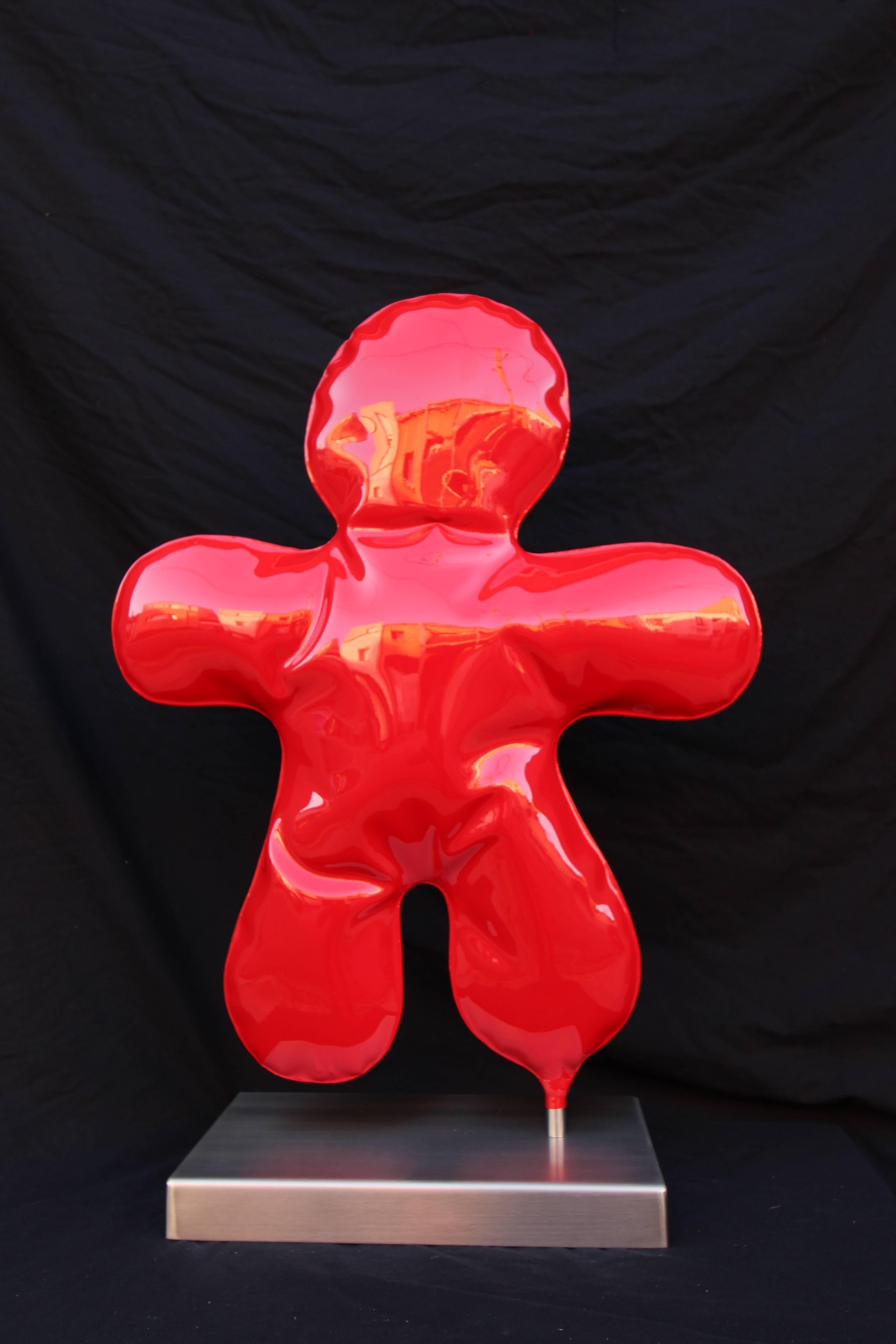 HENRI IGLESIS Abstract Sculpture - PETIT BONHOMME  RED