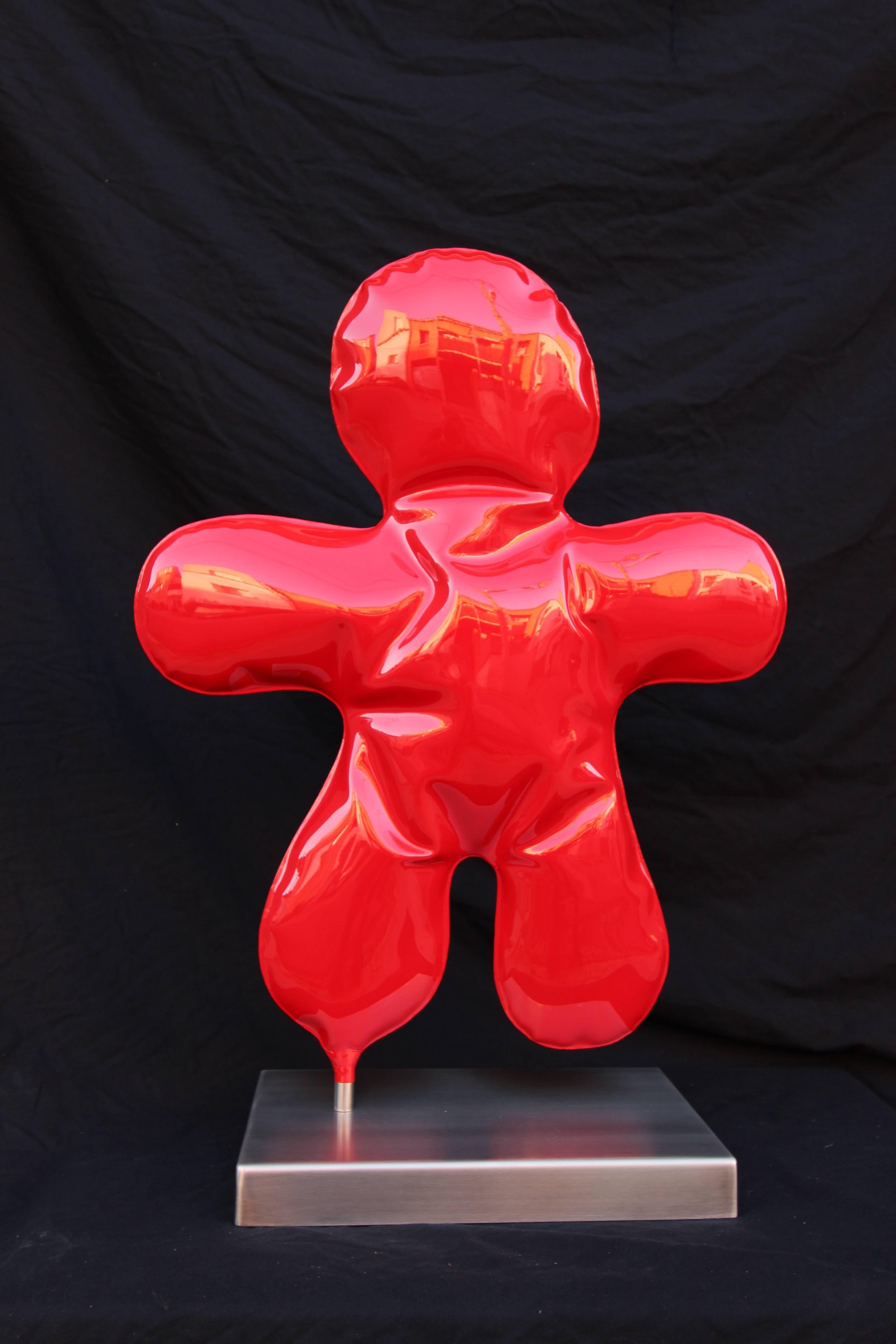 PETIT BONHOMME  RED - Sculpture by HENRI IGLESIS