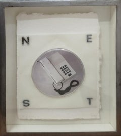 Plensa Nest, collage de papier calque et de lettres en plastique. 1/20, encadré
