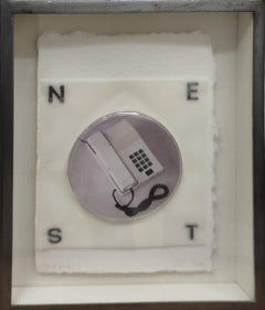 Plensa Nest, collage de papier calque et de lettres en plastique. 1/20, encadré