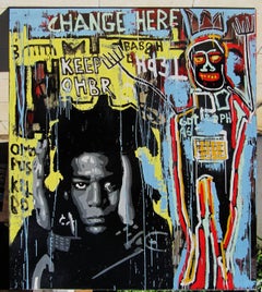Change Here -Juan Manuel Pajares Abstraktes Expressionistisches Gemälde in Mischtechnik