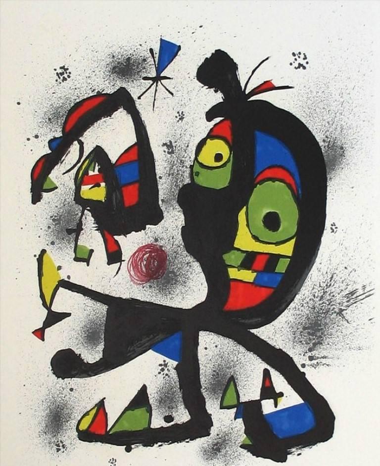 Joan Miró Joan Miro. Original single piece mixed technique painting