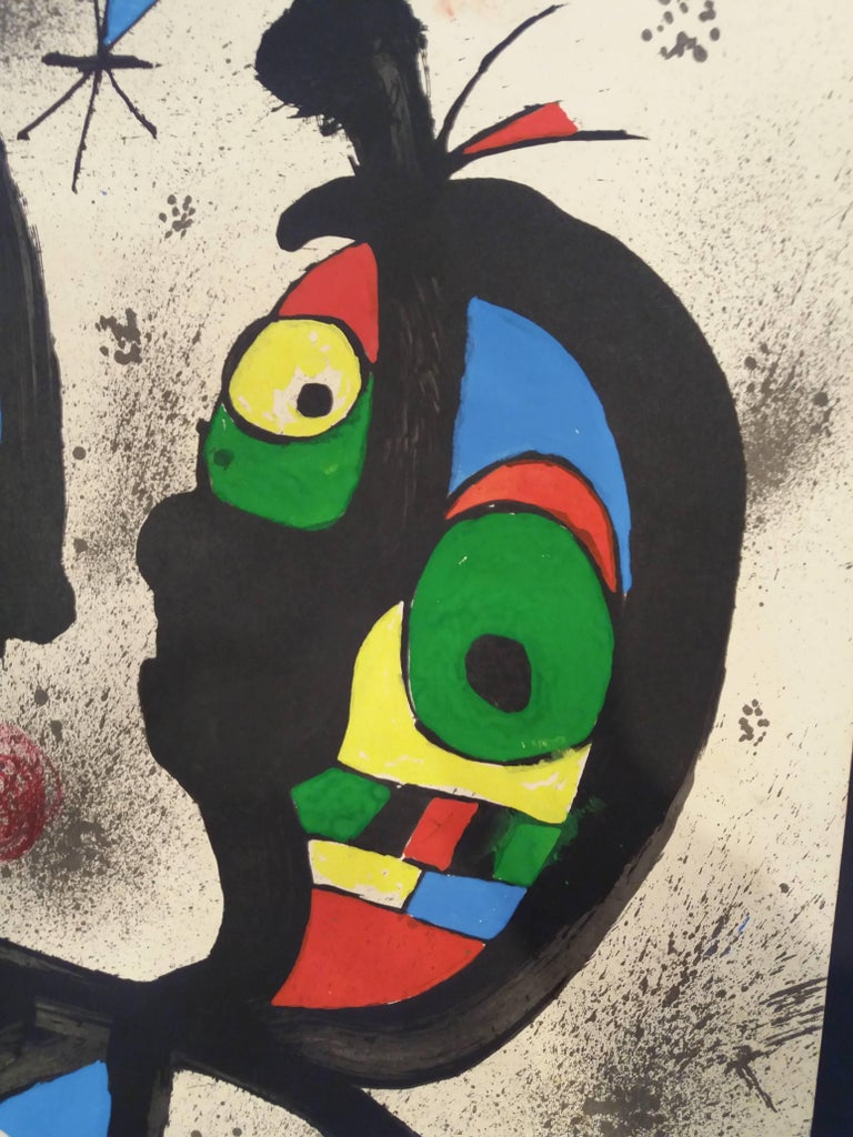 Joan Miró - Joan Miro. Original single piece mixed technique painting