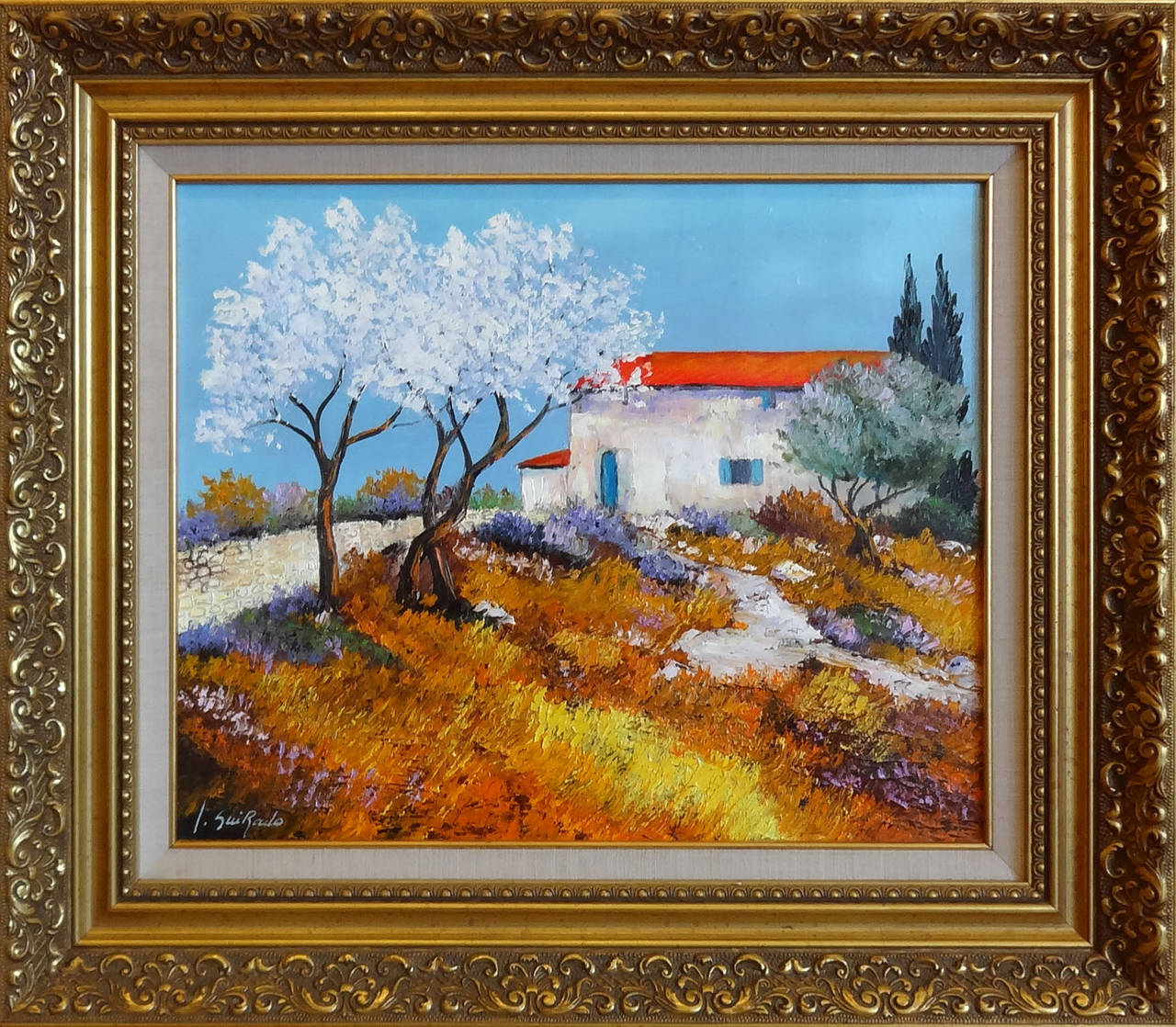 Les Amandiers (The Almond Trees) - Painting by Alain Guirado