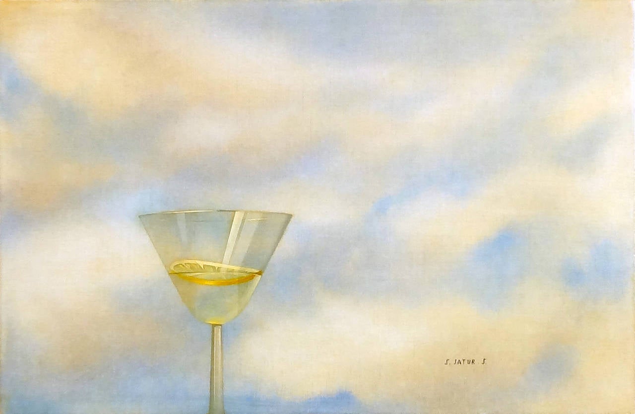 Sabine Satur Still-Life Painting - Cocktail + Citron