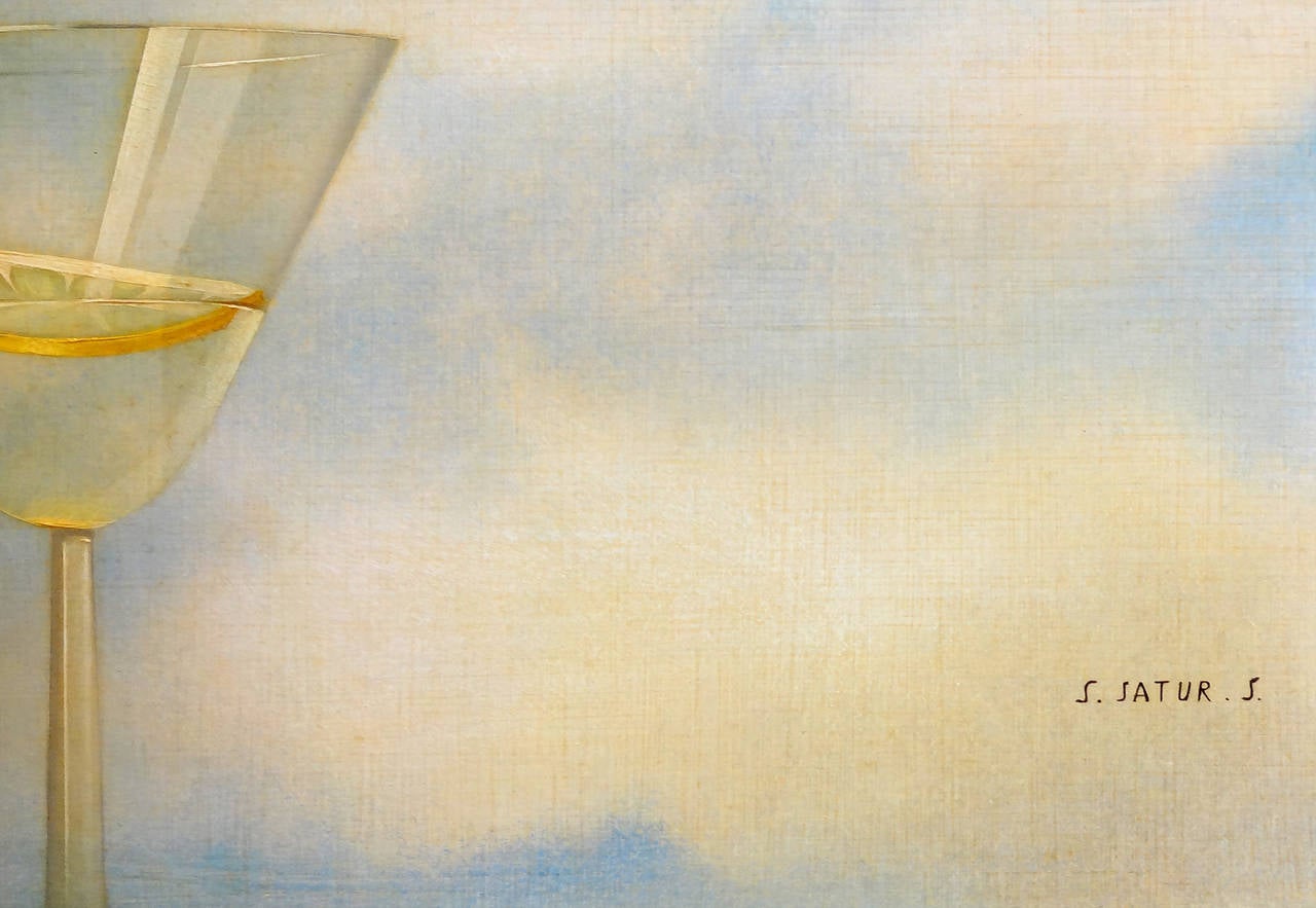Cocktail + Citron (Realismus), Painting, von Sabine Satur