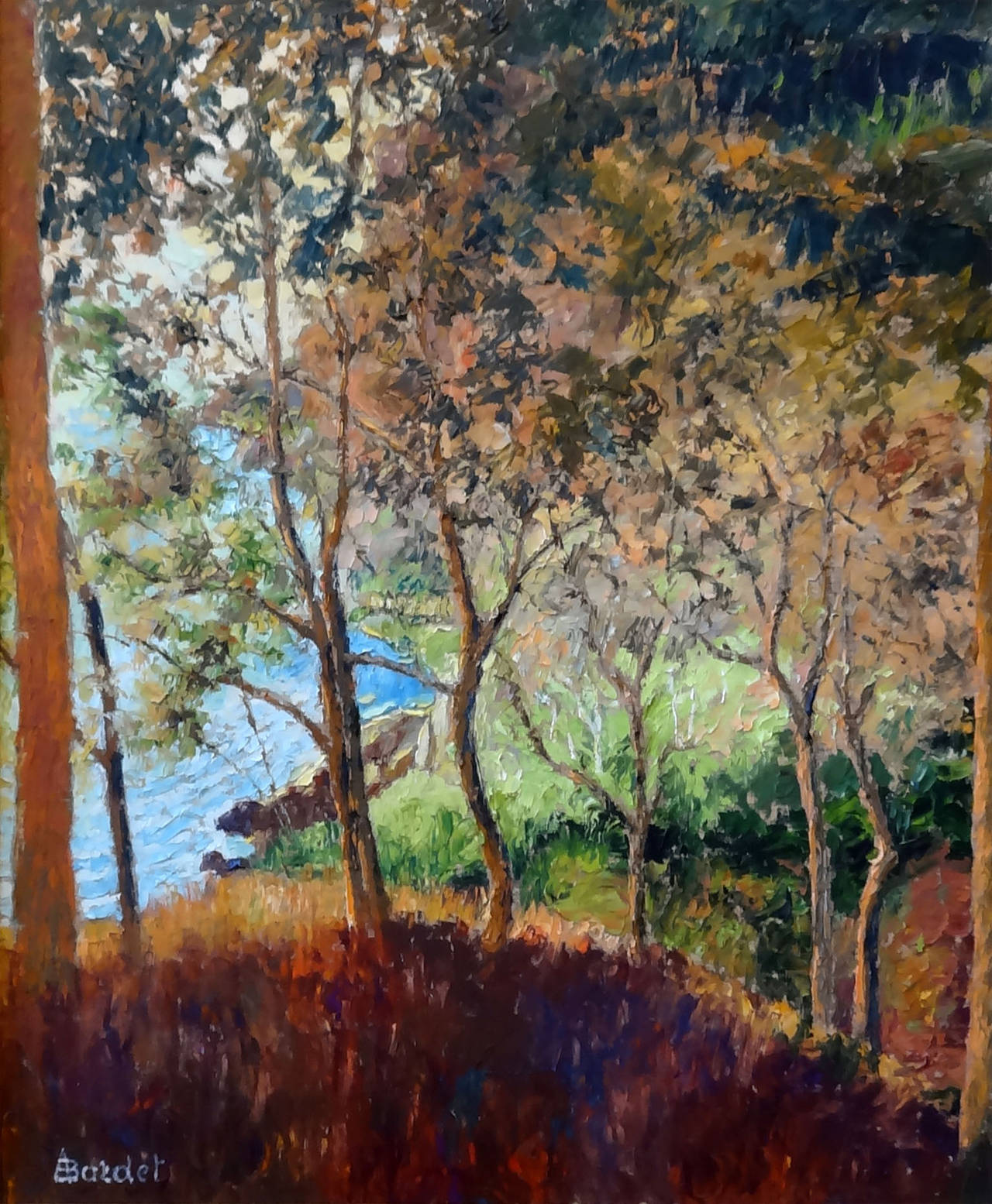 Andre Bardet Landscape Painting - The Trees of the Seaside (Les Arbres du Bord de Mer)