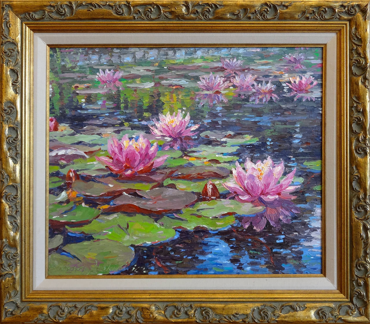Water Lilies - Painting by Barbara Jaskiewicz