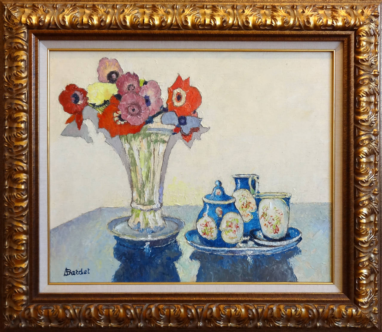 Le Vase d'Anemones - Painting by Andre Bardet