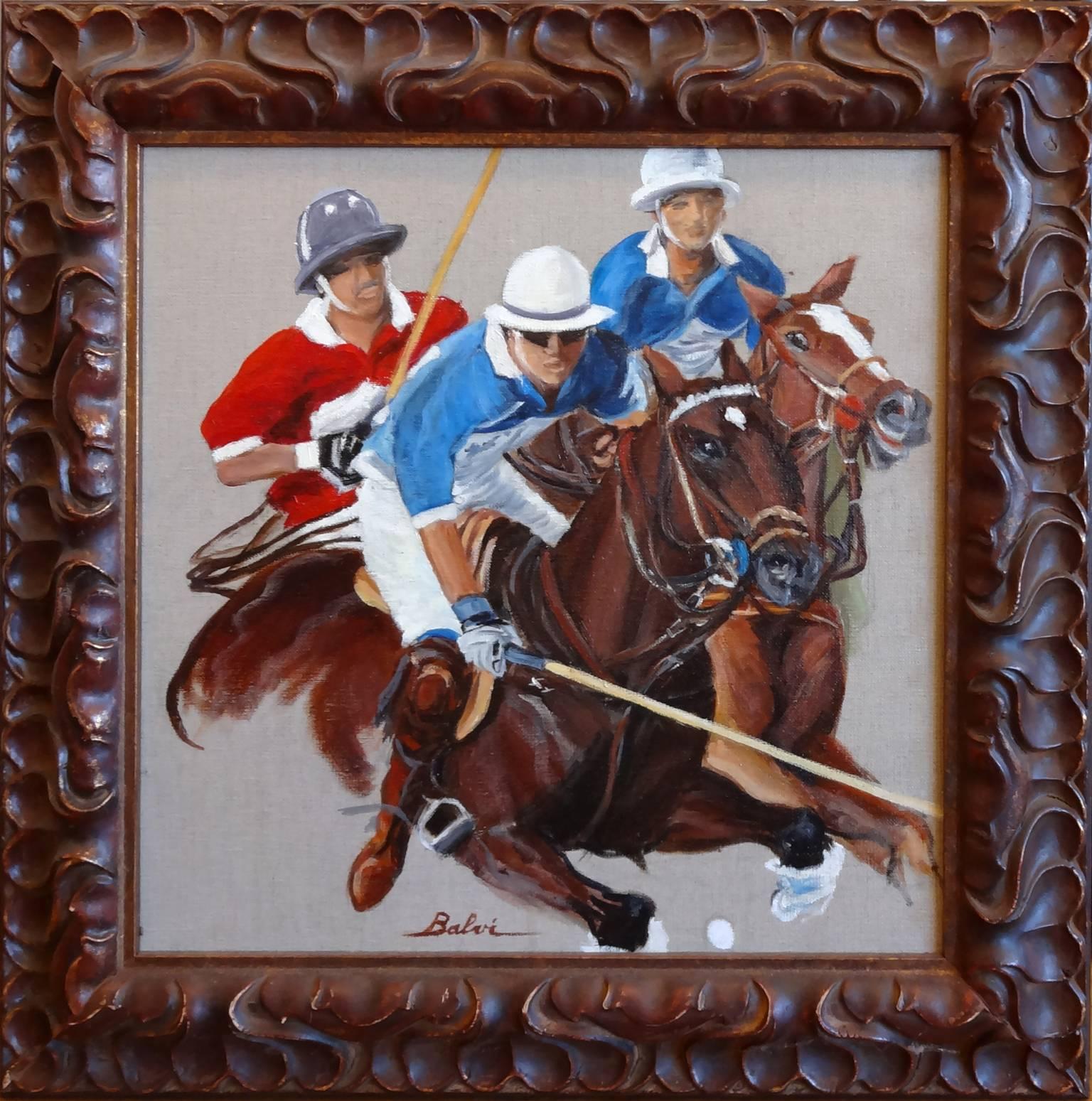 Polo en Action - Painting by Simone Balvi