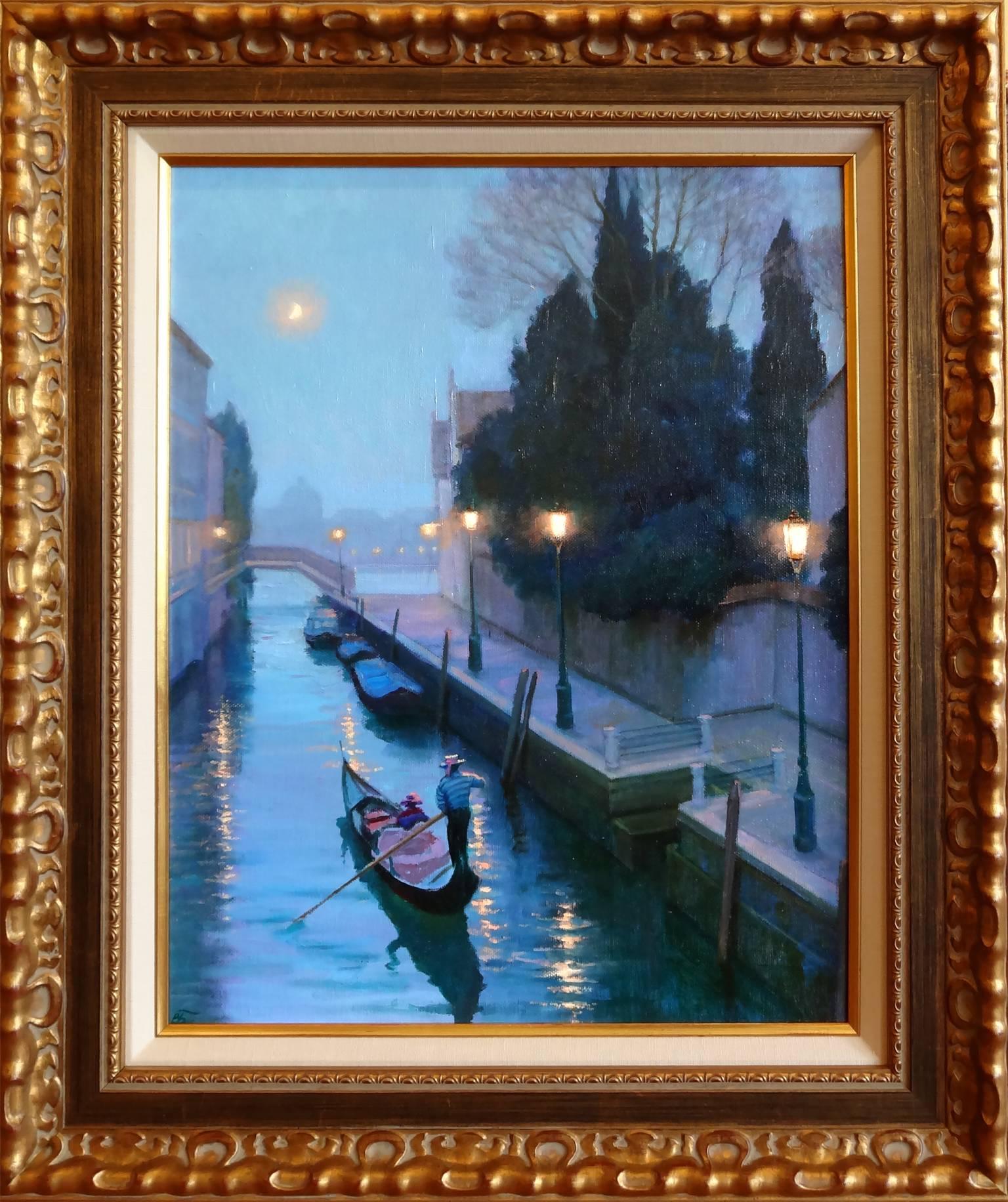 Moonlight in Venice - Painting by Victoria Bondarenko