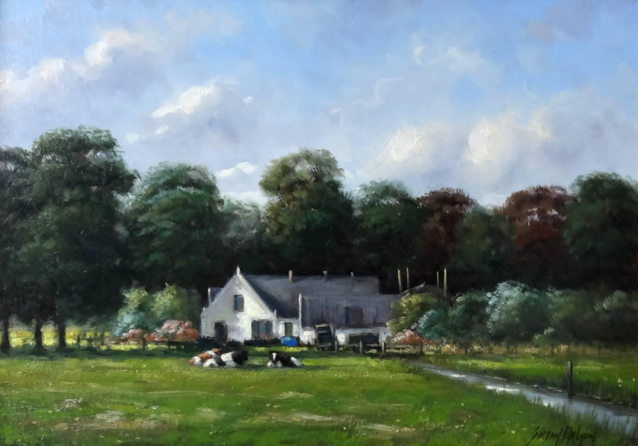 Simon Balyon Landscape Painting - A Warm Sunny Day