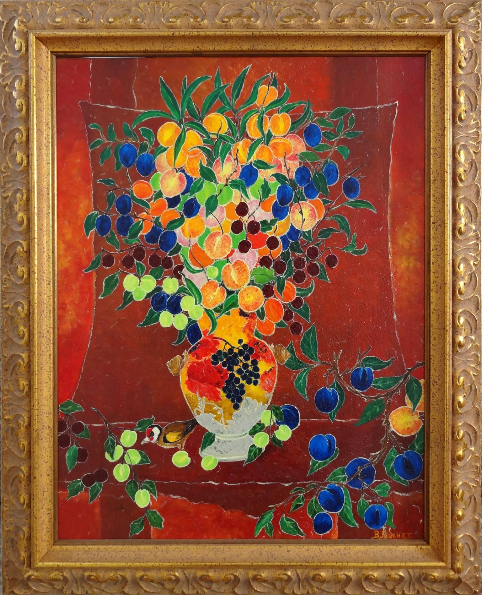 Bouquet de Fruits - Painting by Bernard Fouchet