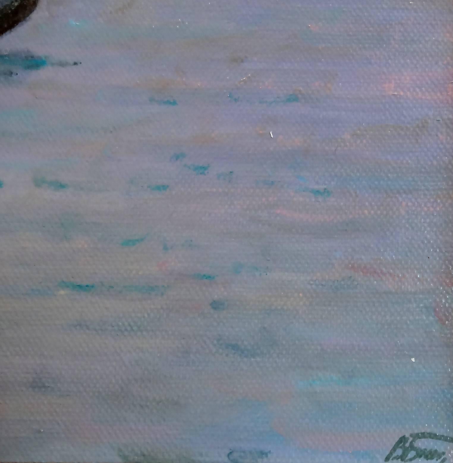 Victoria Bondarenko fängt den Geist Venedigs in diesem atemberaubenden Gemälde ein. Sie spielt gekonnt mit Farben:: indem sie Blau- und Violetttöne mit Orange- und Rosatönen kontrastiert und so eine schöne Atmosphäre schafft. 

Victoria Bondarenko