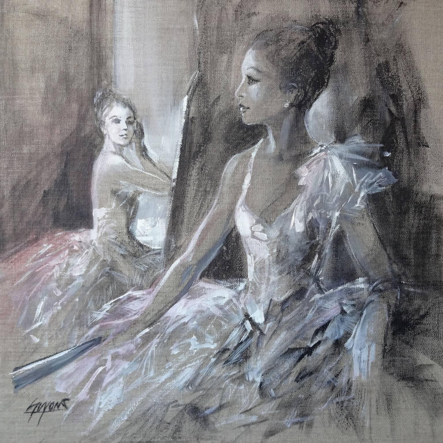 Michel Guyon Figurative Painting - Attendre