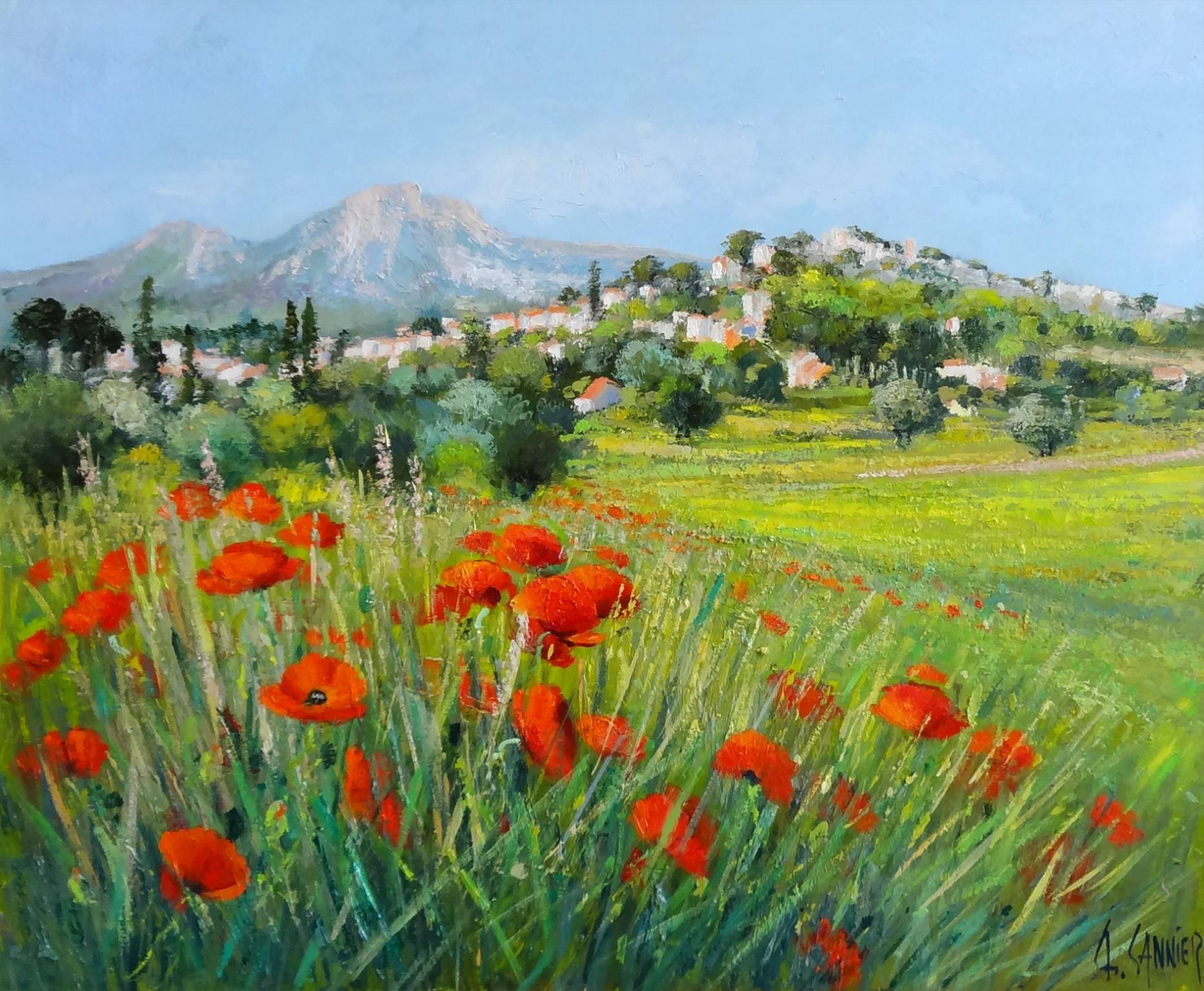 Daniel Sannier Landscape Painting – Eygalières:: Provence