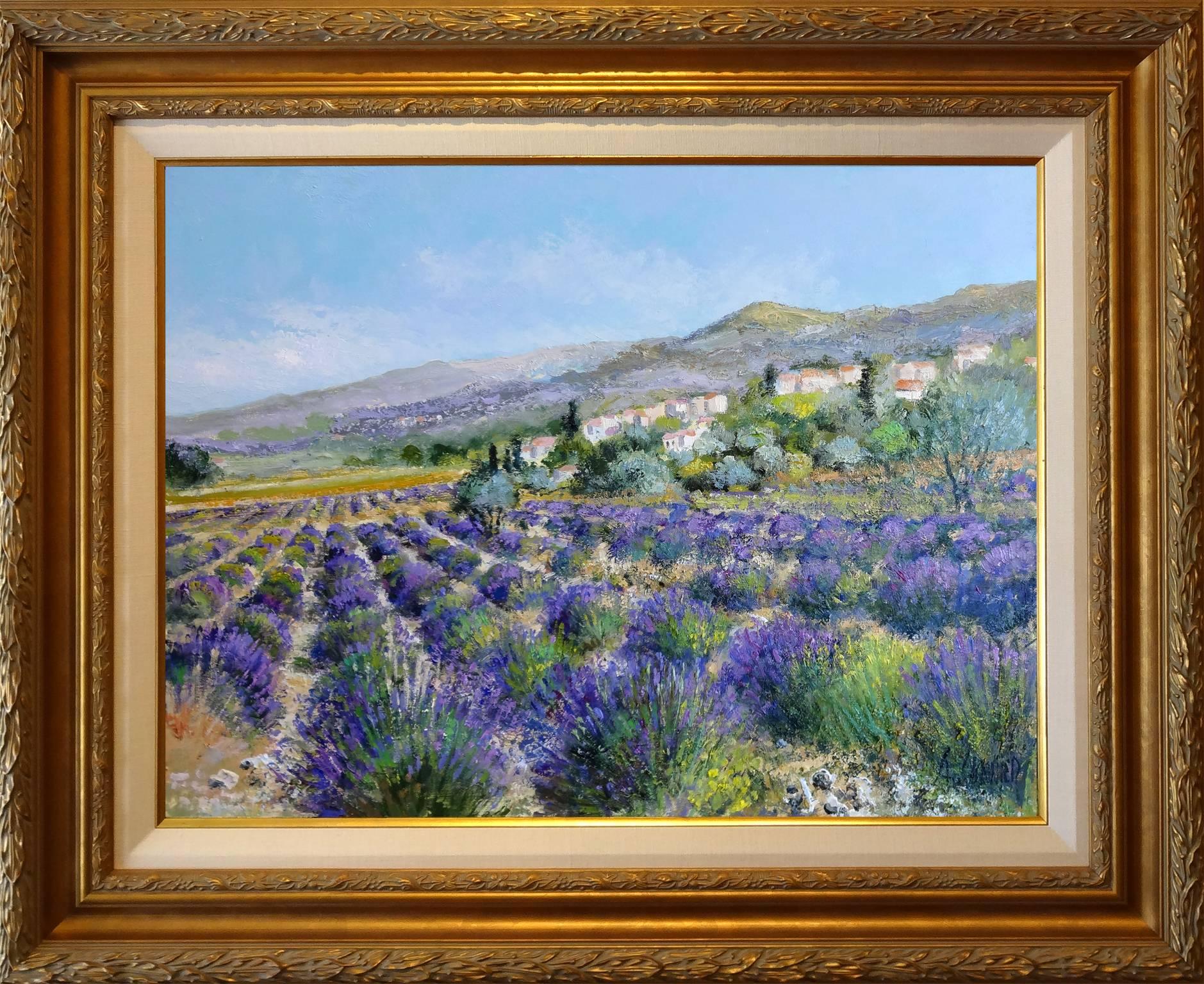 Village d''Aurel: Lavandes – Painting von Daniel Sannier