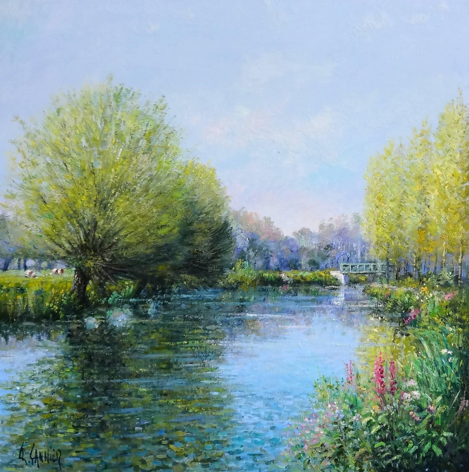 Landscape Painting Daniel Sannier - Les Bords de Somme