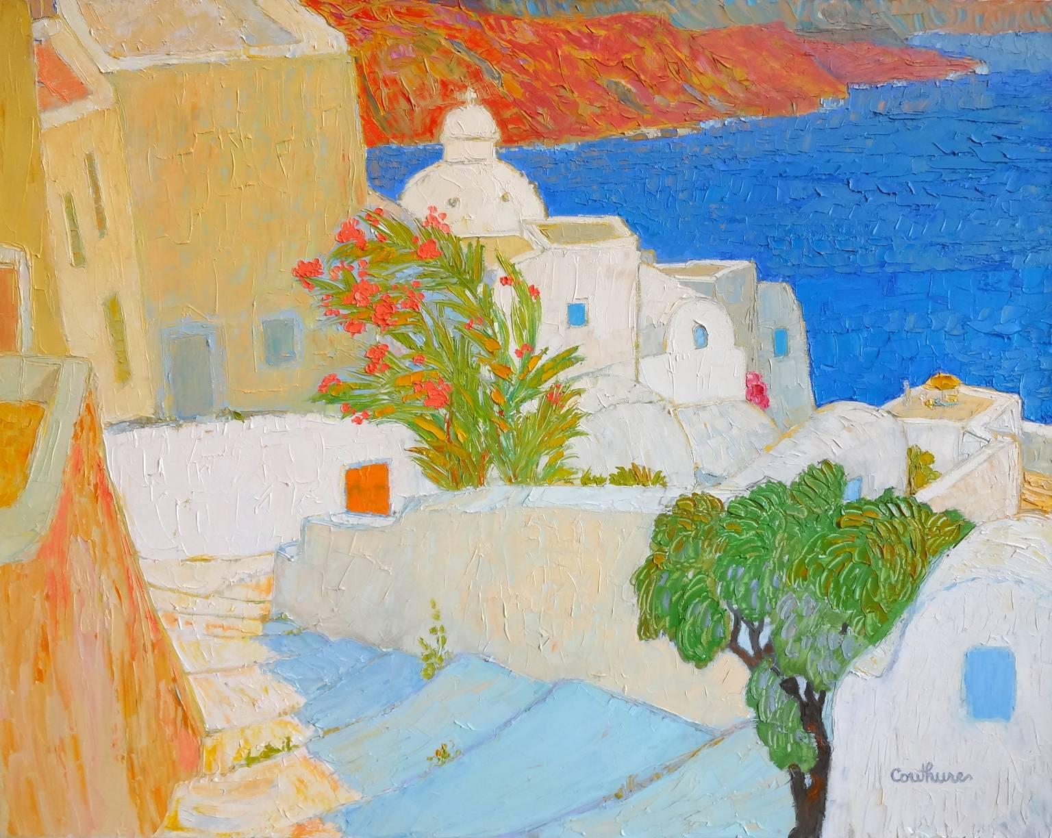 Daniel Couthures Landscape Painting - Pour descendre à la Mer