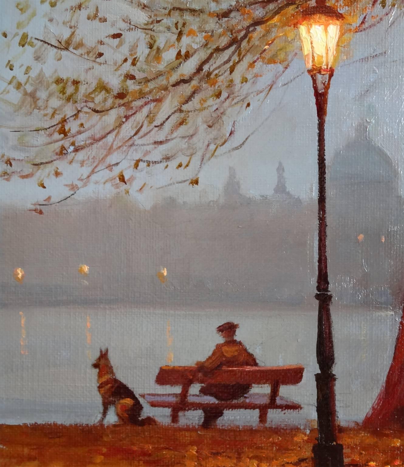 Soirée à Prague - Réalisme Painting par Victoria Bondarenko