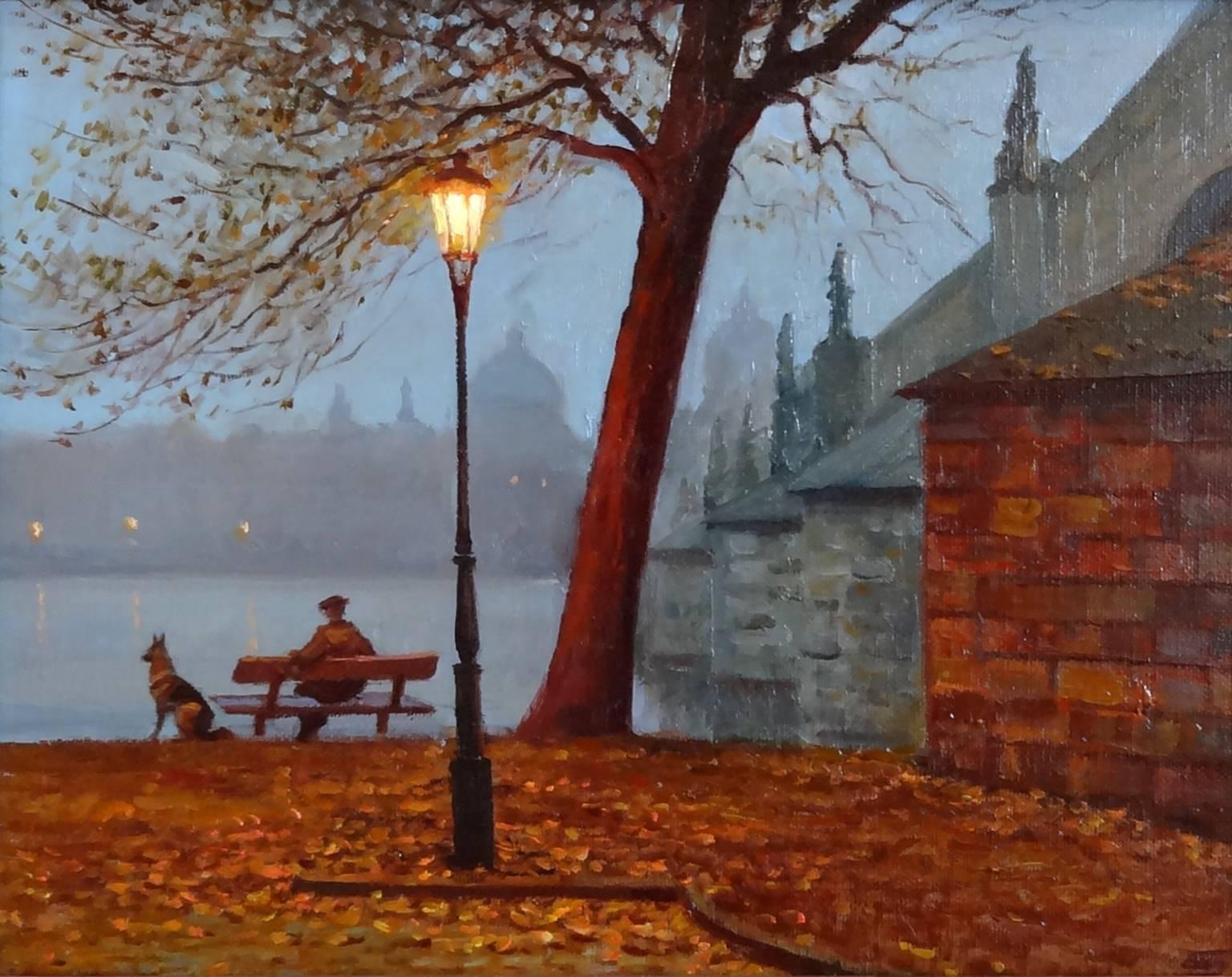 Figurative Painting Victoria Bondarenko - Soirée à Prague