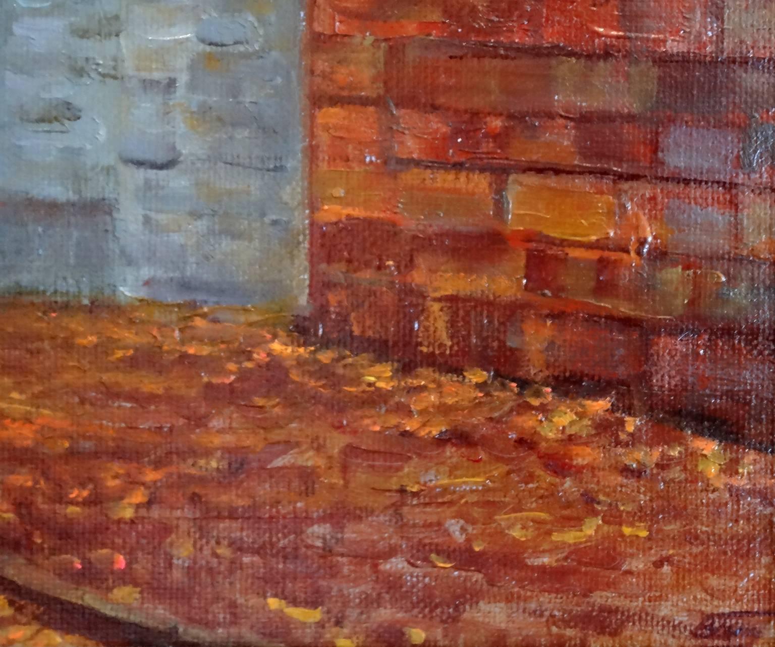 Soirée à Prague - Marron Figurative Painting par Victoria Bondarenko