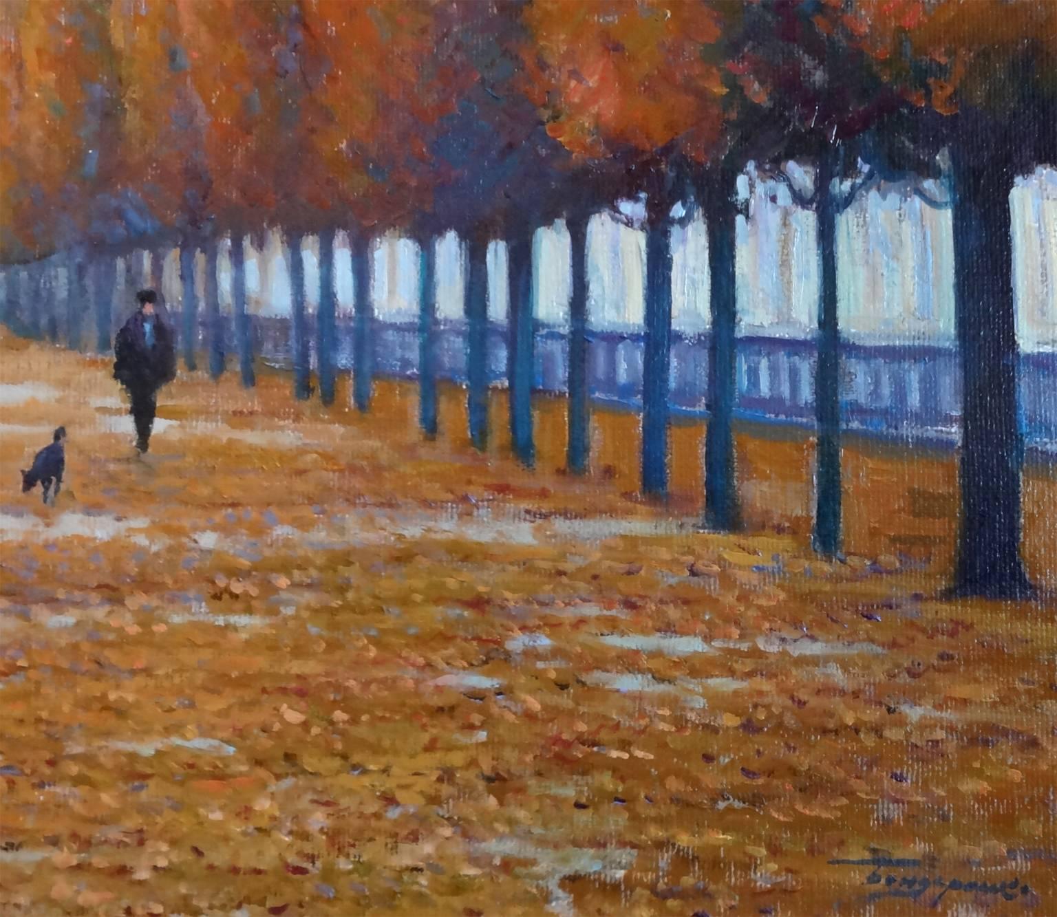 Jardin des Tuileries, Paris - Impressionist Painting by Yuri Bondarenko
