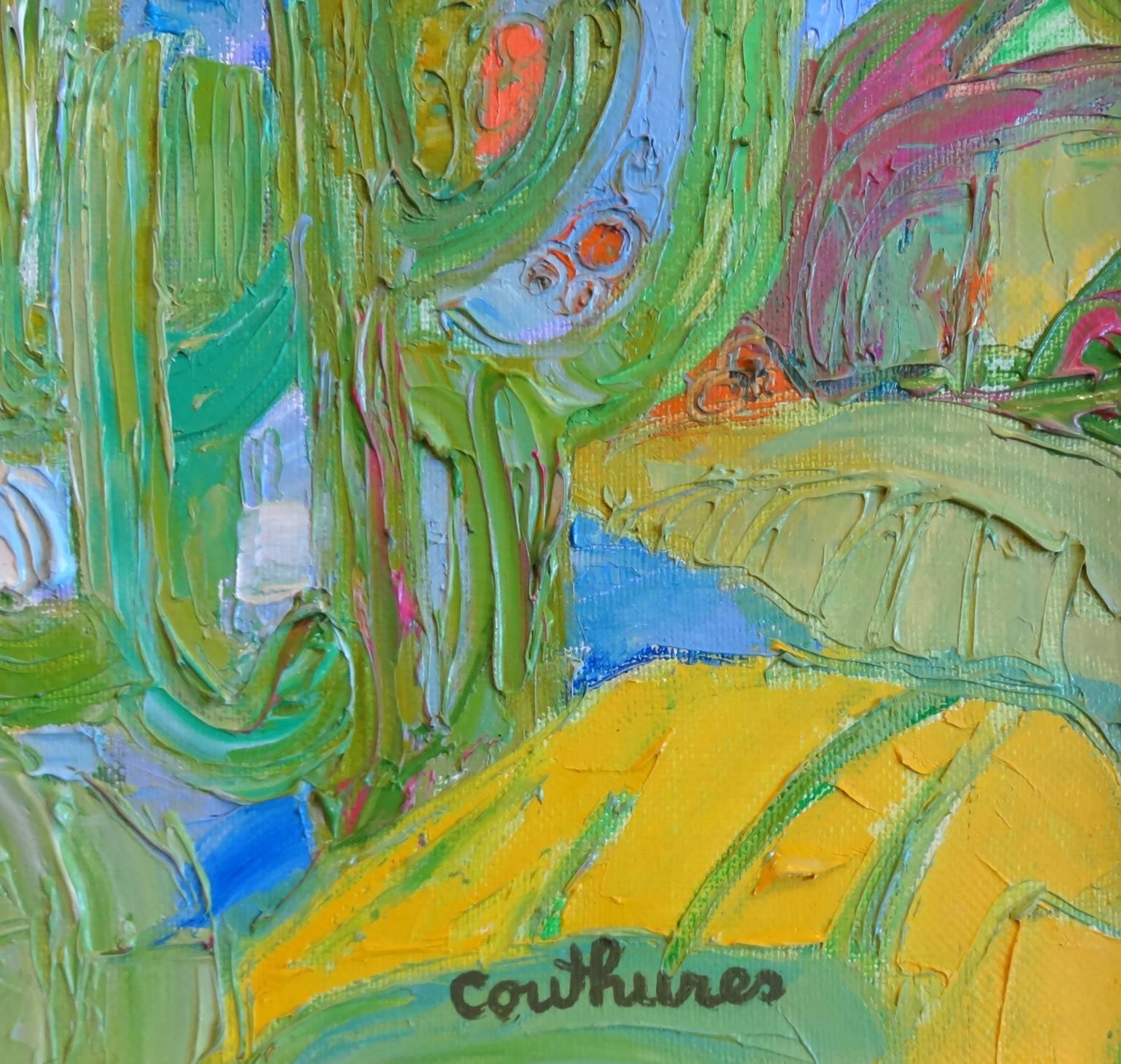 Débauche végétale - Impressionnisme Painting par Daniel Couthures