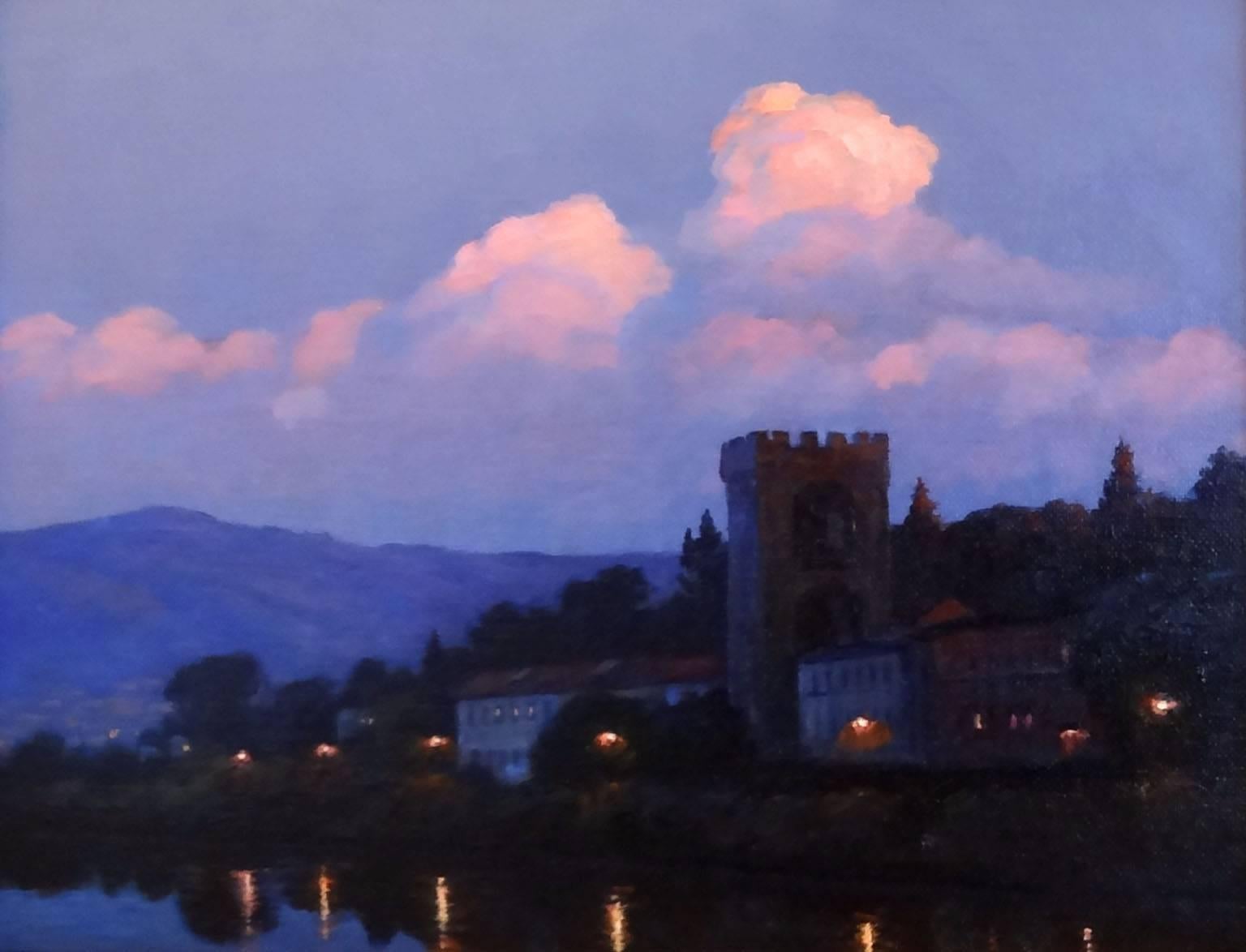 Victoria Bondarenko Landscape Painting - River Arno, Florence