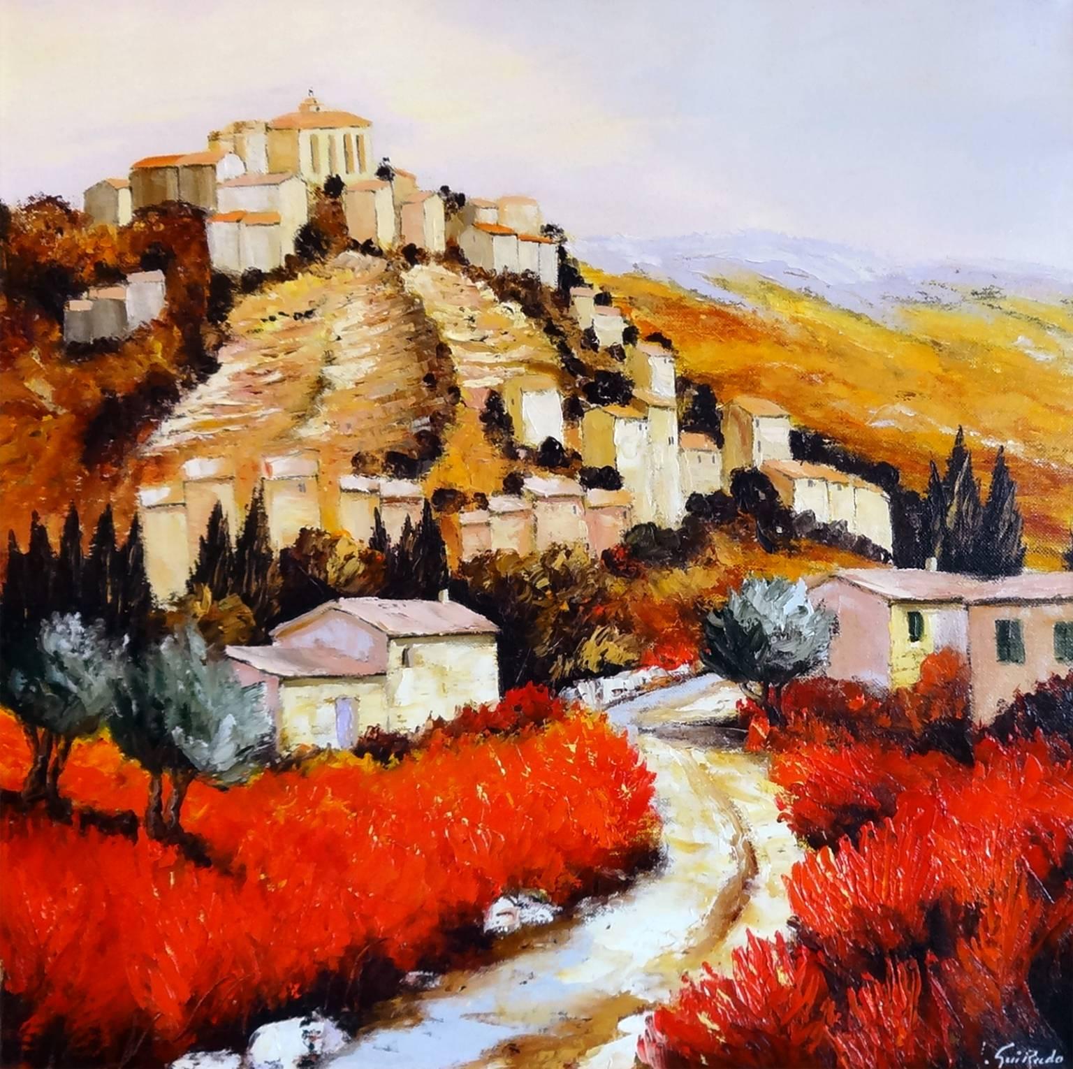 Alain Guirado Landscape Painting - Lumiere Automnale sur Gordes