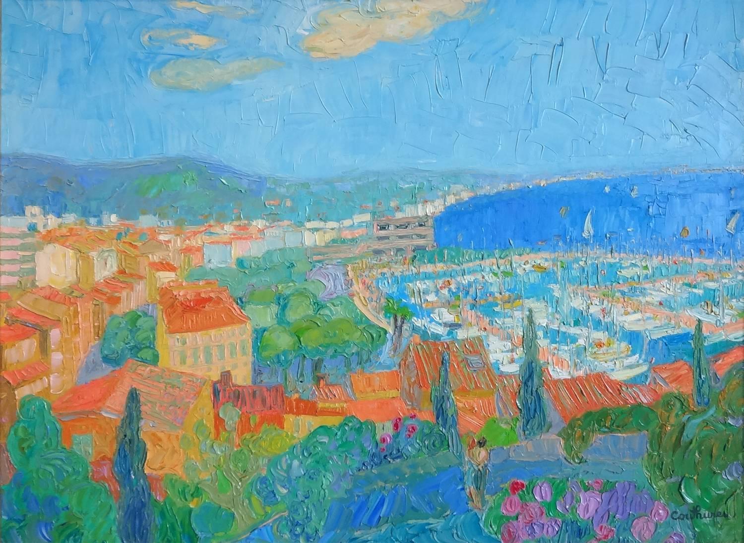 Daniel Couthures Landscape Painting - Cannes in the Sun (Cannes au Soleil)