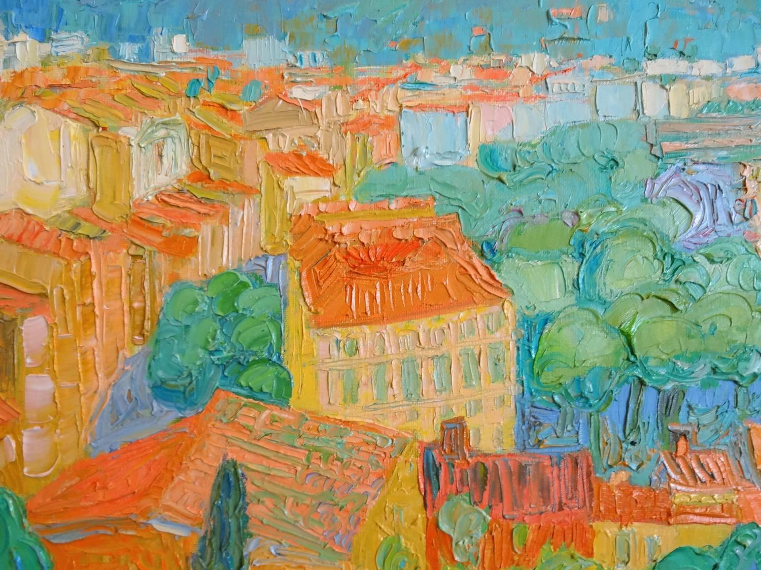 Cannes in the Sun (Cannes au Soleil) - Impressionist Painting by Daniel Couthures