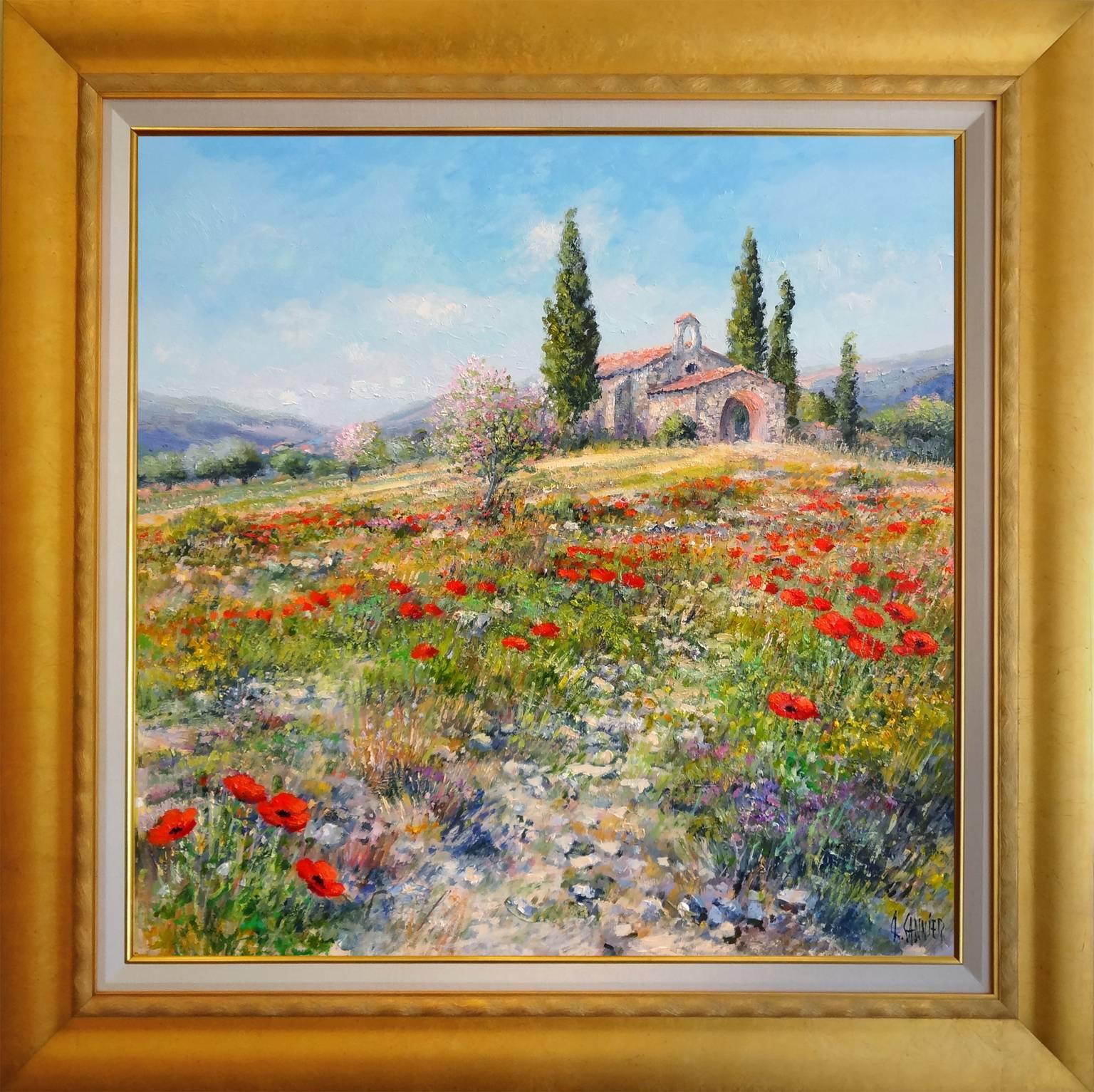 La chapelle de Saint-Six-Six (La chapelle Saint-Six-Six) - Painting de Daniel Sannier