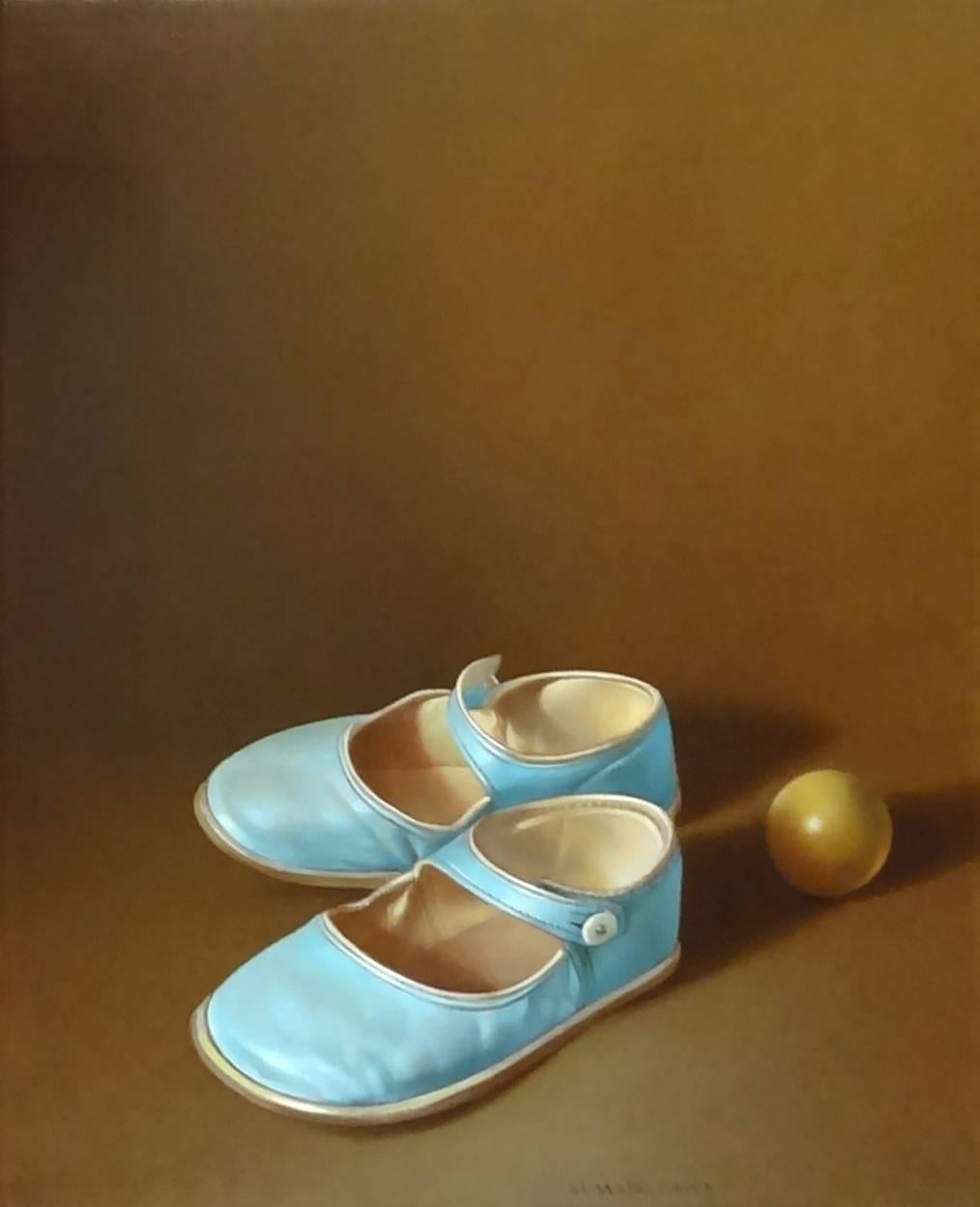 Antonio Matallana Still-Life Painting - Turquoise Shoes II (Chaussures Turquoise II)
