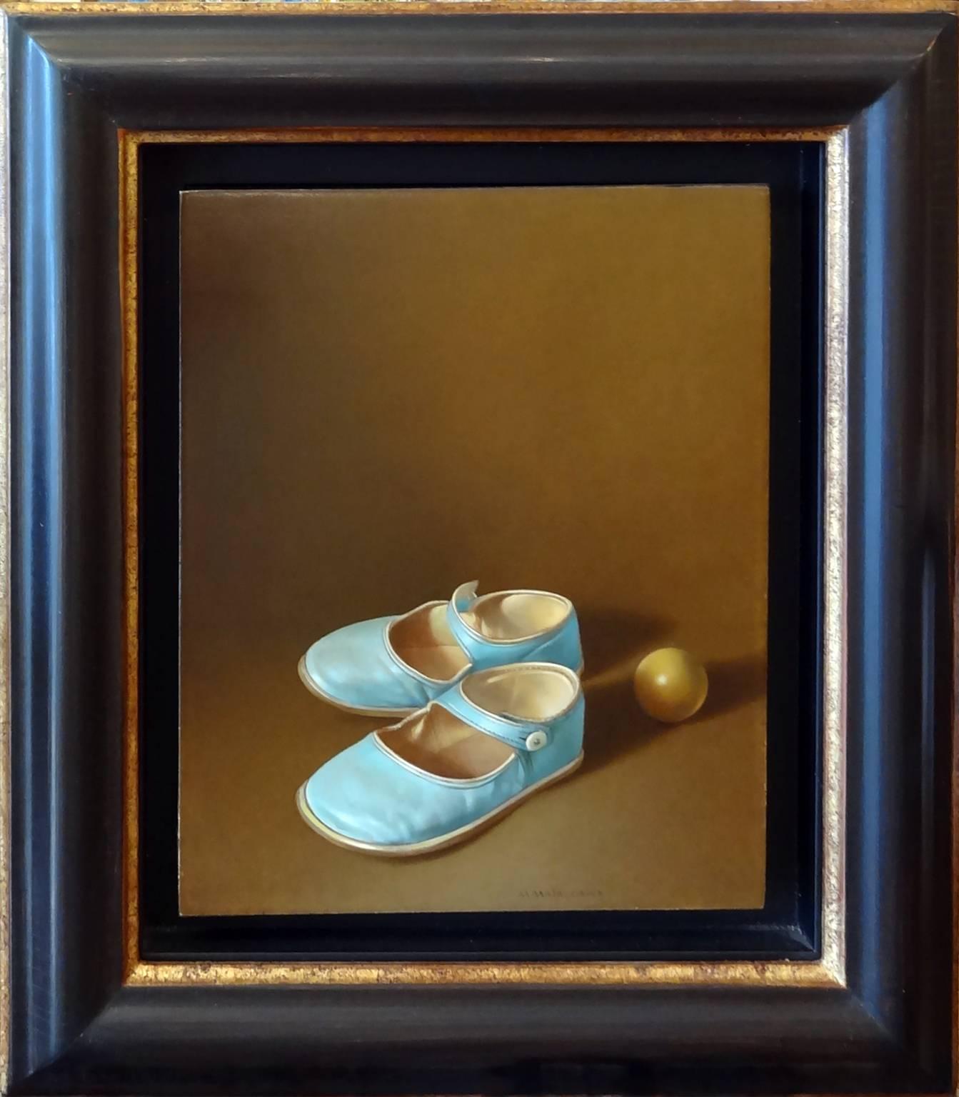 Turquoise Shoes II (Chaussures Turquoise II) - Painting by Antonio Matallana