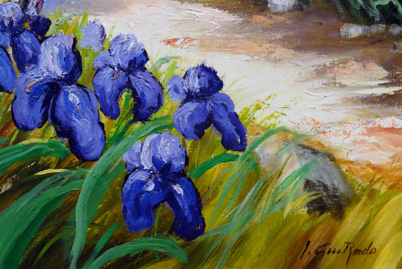 Iris au Ventoux - Impressionist Painting by Alain Guirado