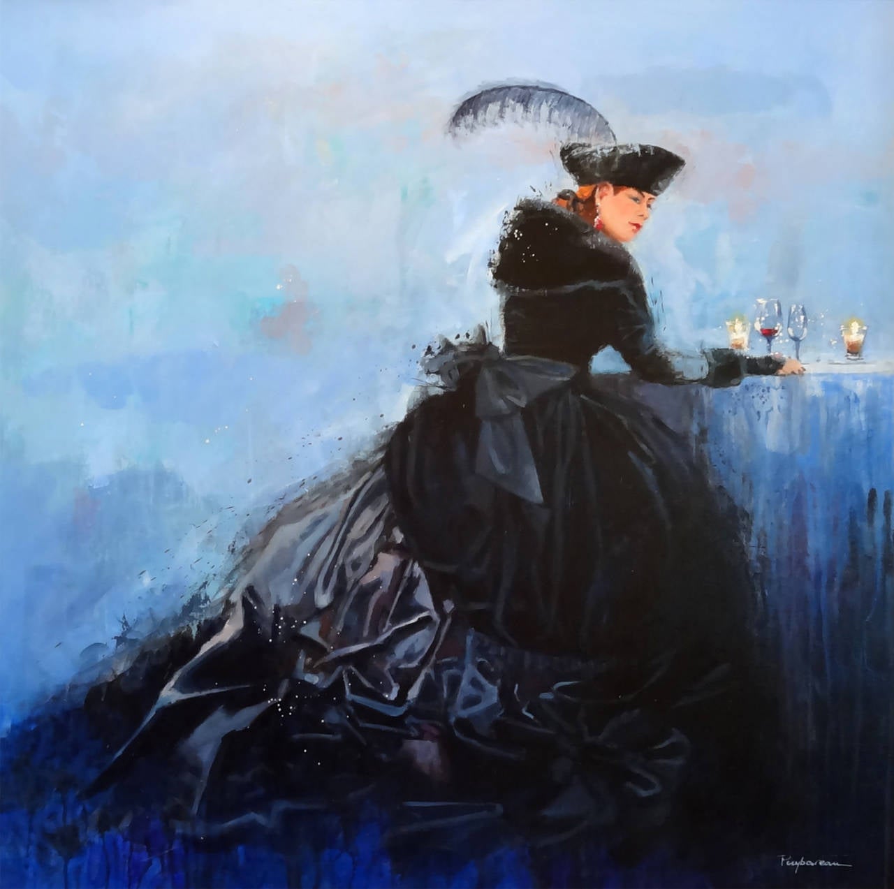 Annie Puybareau Portrait Painting - La Robe Noire